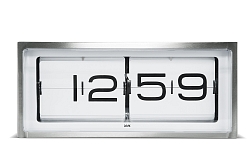 Leff Brick Clock - Steel/White