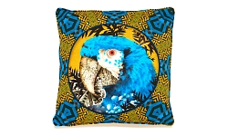 Blue Parrot Square Cushion